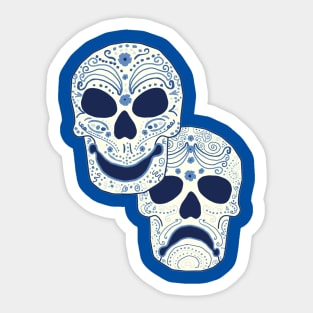 Cyan Comedy-Tragedy Muertos Sticker